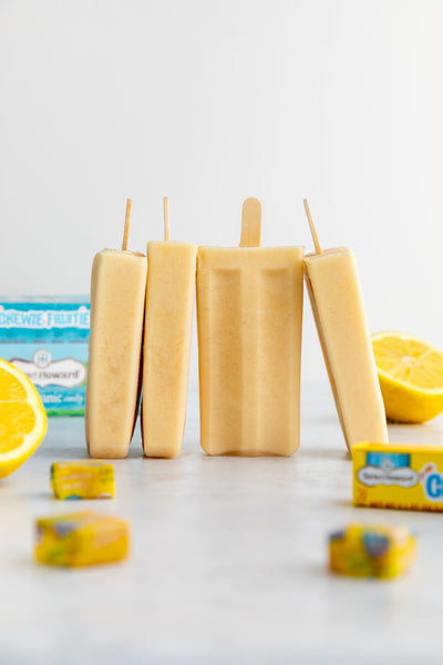 Lemonade Popsicles with Torie & Howard Meyer Lemon & Raspberry Chewie Fruities Organic Candy