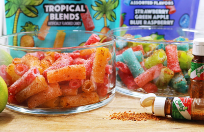 Sour Punch Candy and Tajín Recipe Kit with Sour Punch Assorted Bites and Tropical Candy Bites