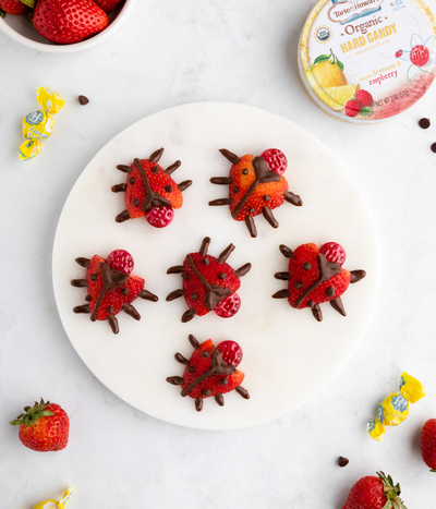 Strawberry Ladybugs Summer Fruit Recipe with Torie & Howard Organic Hard Candy