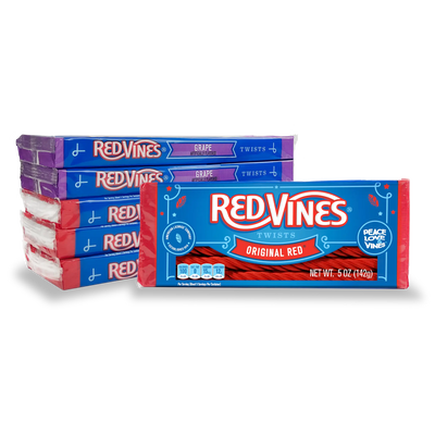 Red Vines Variety pack of 4 Original Red Trays and 2 Grape Trays