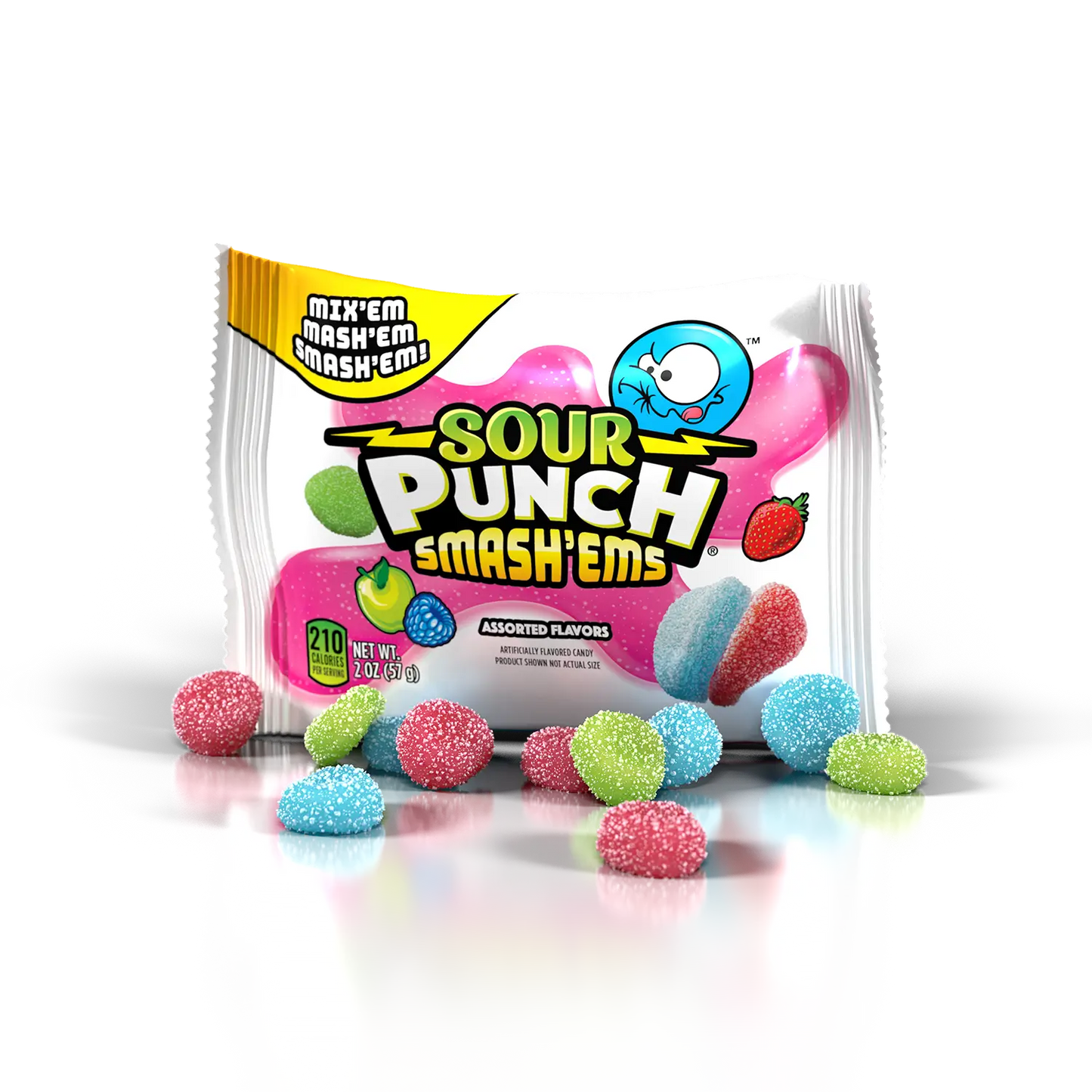Sour Punch Smash'ems 2oz Pouch with candy in front