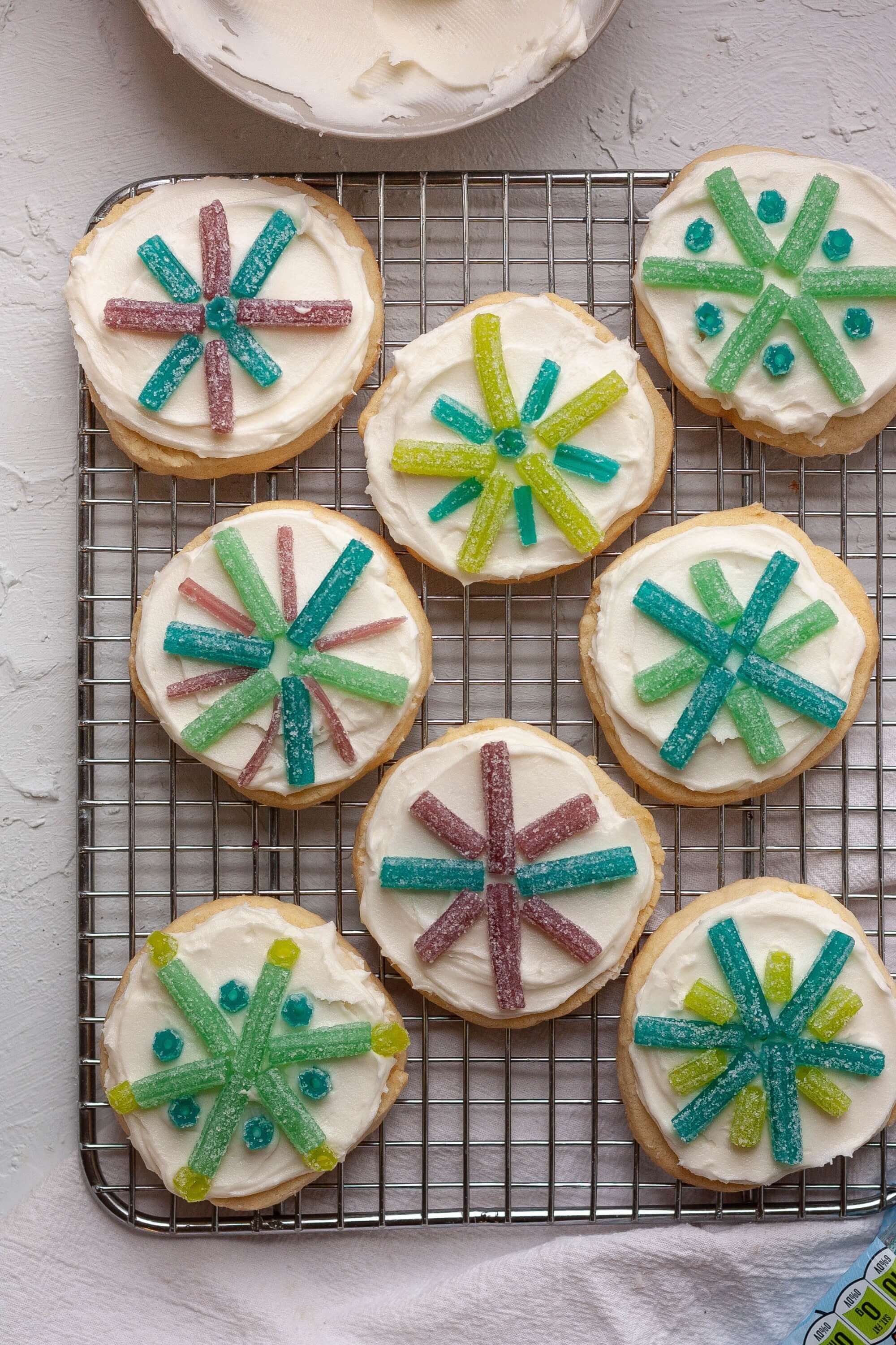 Holiday Cookies decorated with Sour Punch Straws and Bites