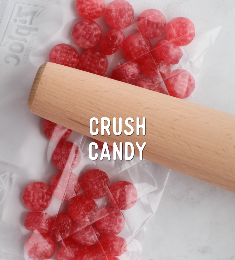 Unwrap Hard Candies and Crush
