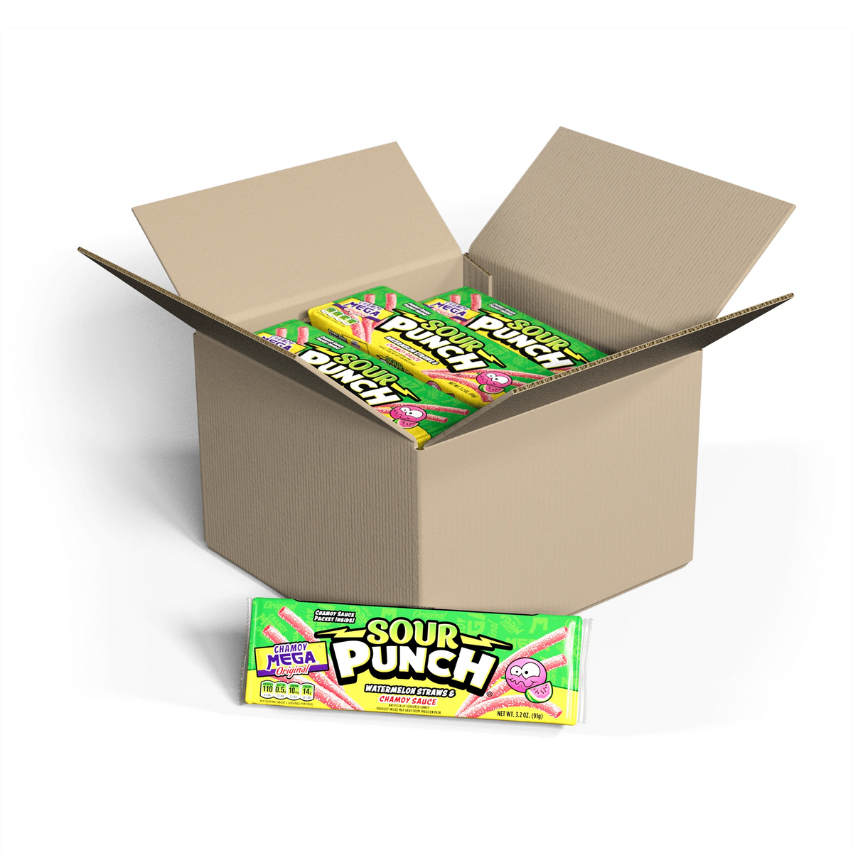 Box of 24 Sour Punch with Chamoy candy trays
