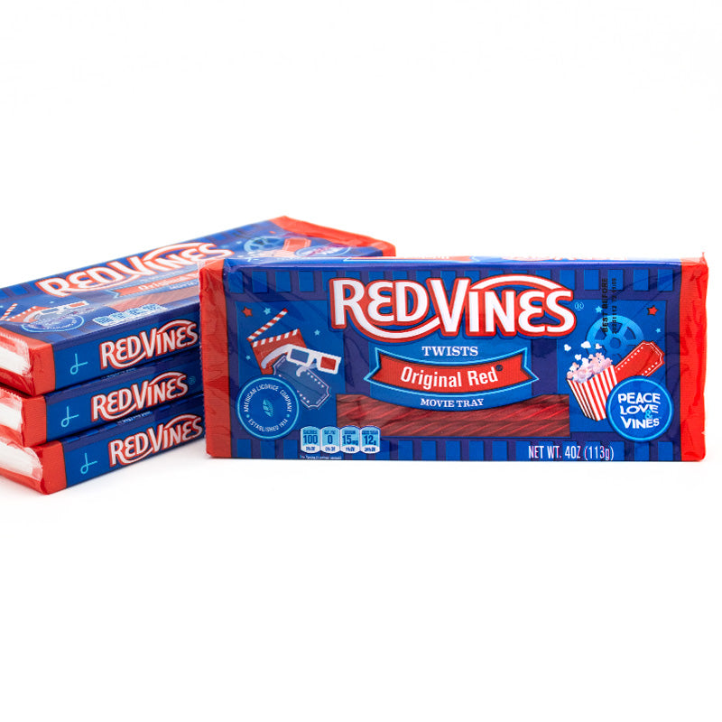 Four Red Vines Original Red Twist 4oz Movie Theatre Trays