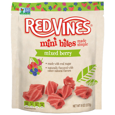 Red Vines mini bites mixed berry package on a white background