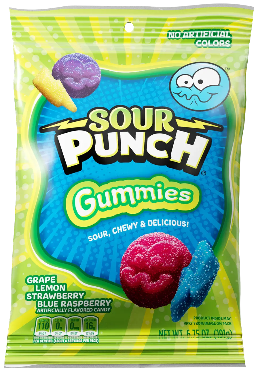 Front of a Sour Punch Bites Assorted Flavors Package