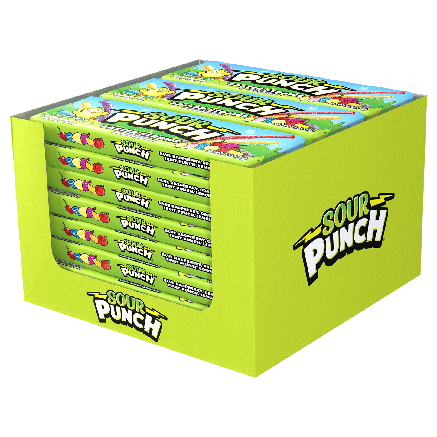 SOUR PUNCH Easter Candy Straws 24-pack of 3.2oz trays