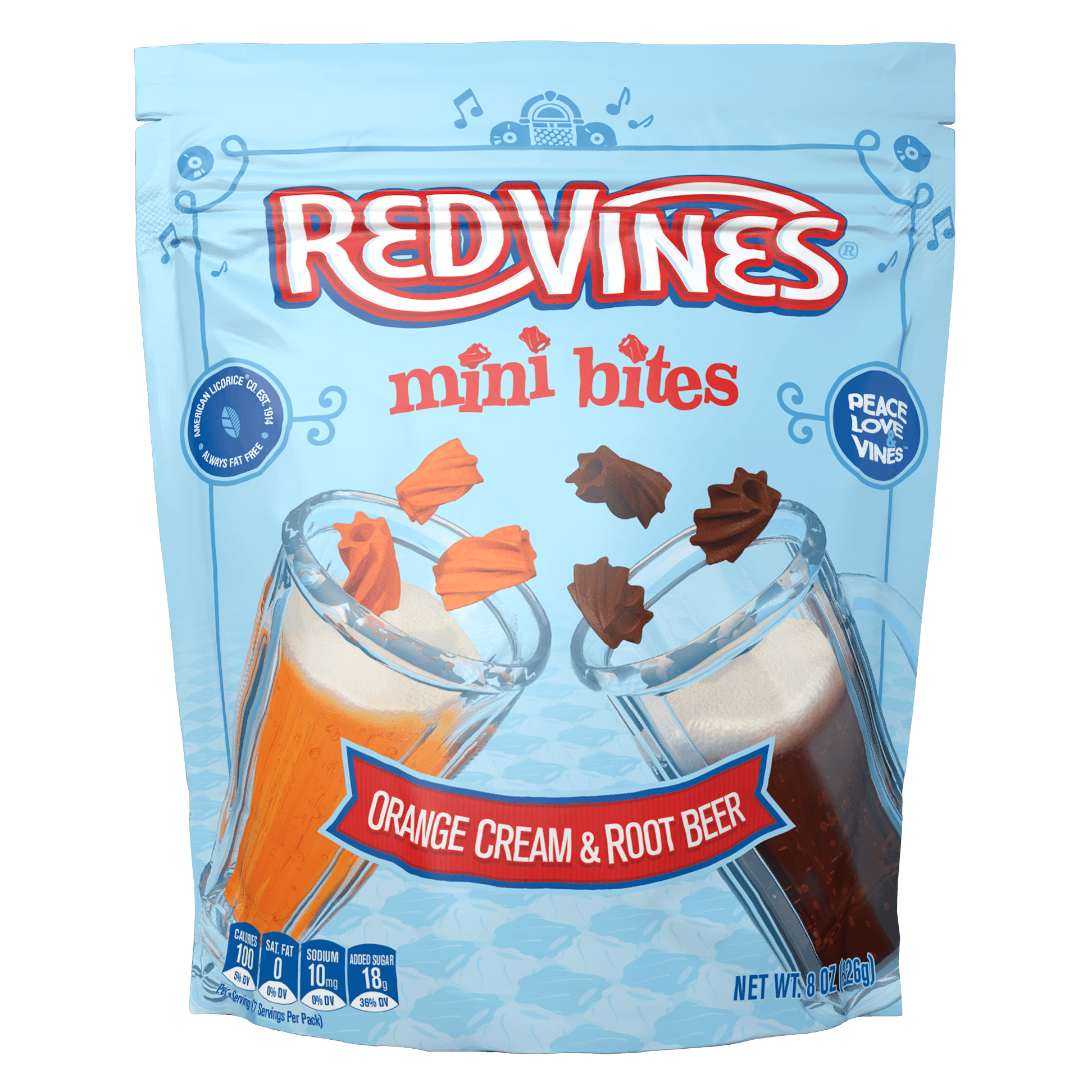 Red Vines Root Beer & Orange Cream Mini Bites – American Licorice Red Vines Root Beer & Orange Cream Mini Bites – American Licorice