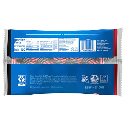 RED VINES Original Red Licorice & Black Licorice Mixed Bites back of 14oz bag