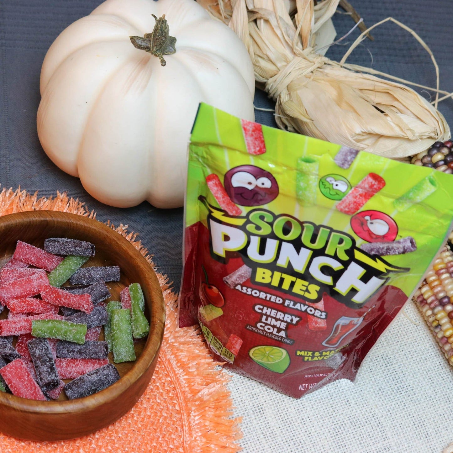 SOUR PUNCH Cherry Lime Cola Bites, 9oz Bag