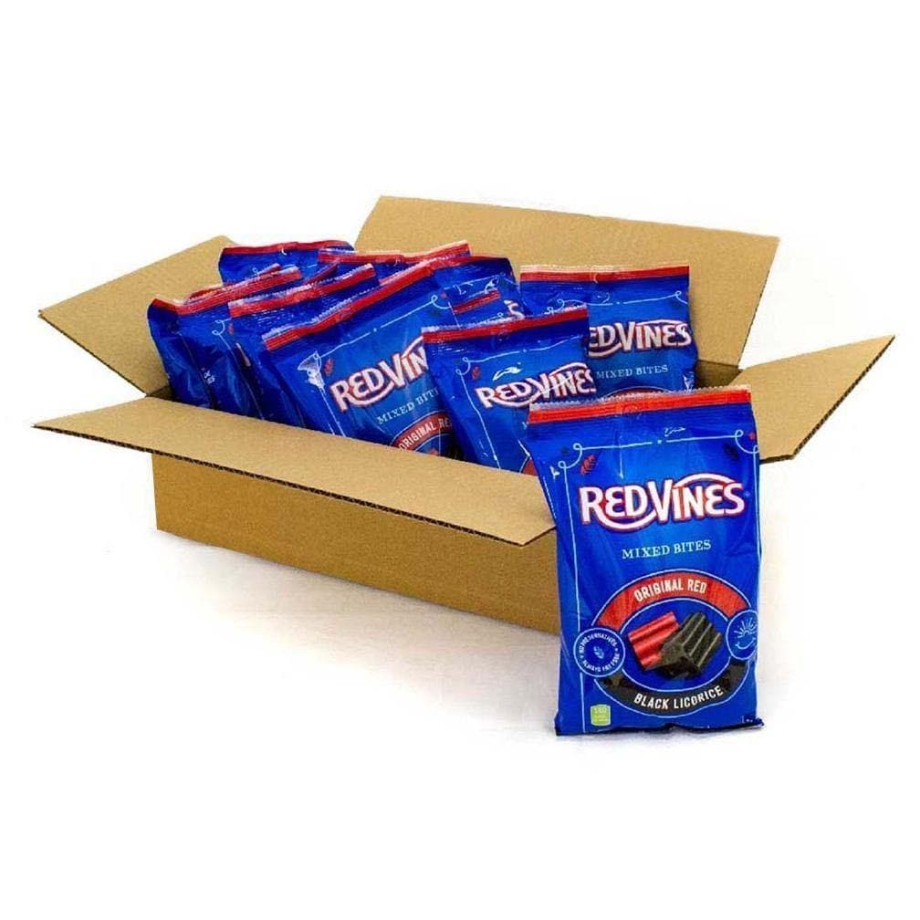 RED VINES Mixed Bites, Original Red & Black Soft Licorice Pieces, 8oz Bag - American Licorice Company