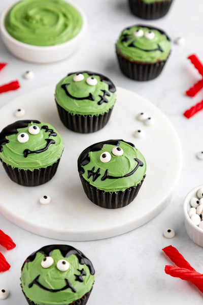 Frankenstein Cupcakes Halloween Cupcakes with Red Vines Original Red Licorice