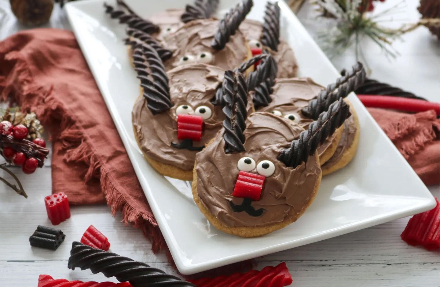 Reindeer Cookie Recipe made from Red Vines Original Red and Black Licorice