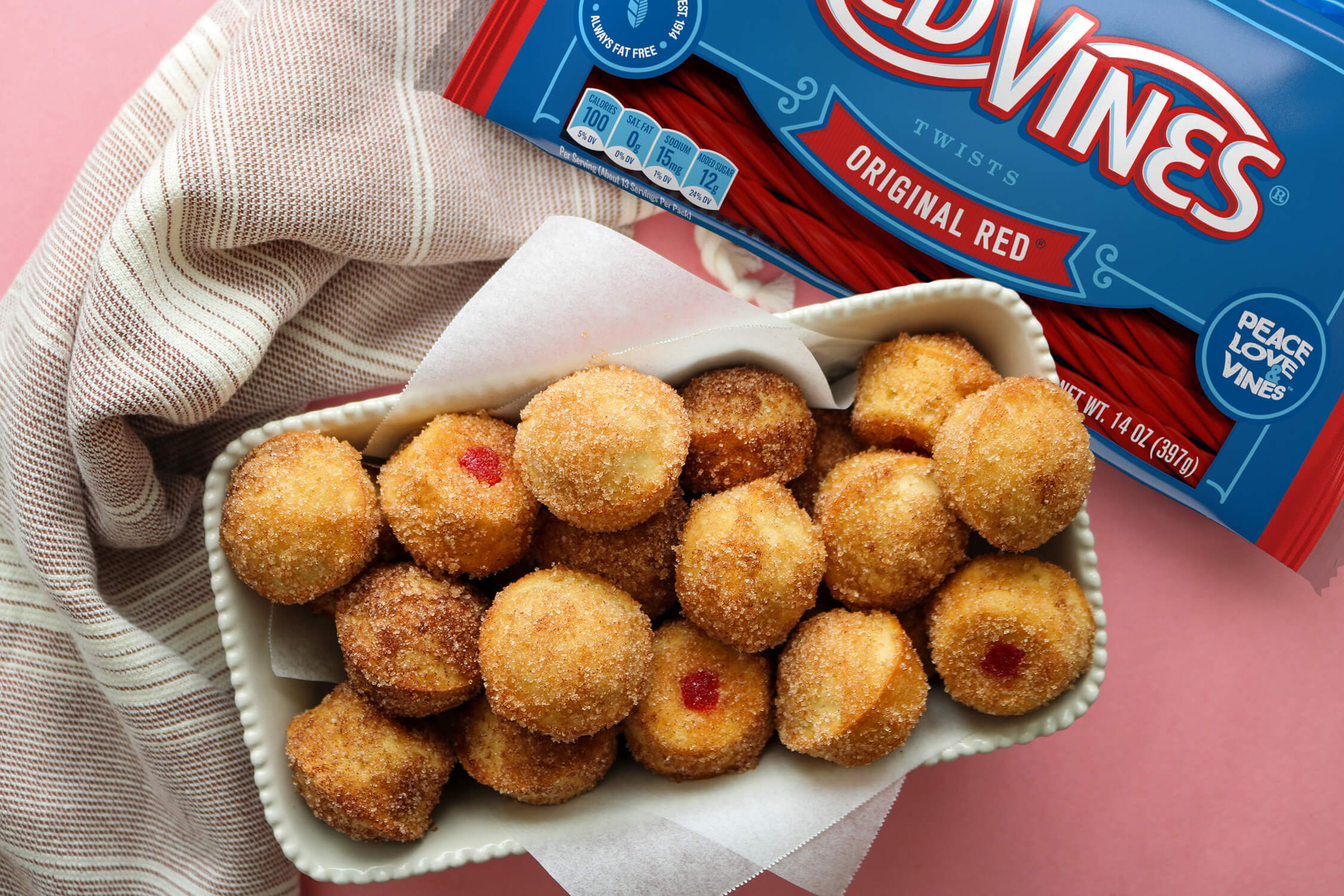 Red Vines Licorice Filled Donut Holes