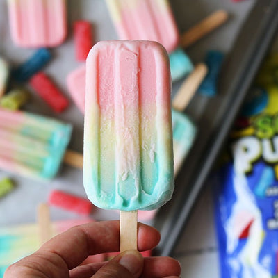 Rainbow Popsicles with Sour Punch Assorted Bites candy