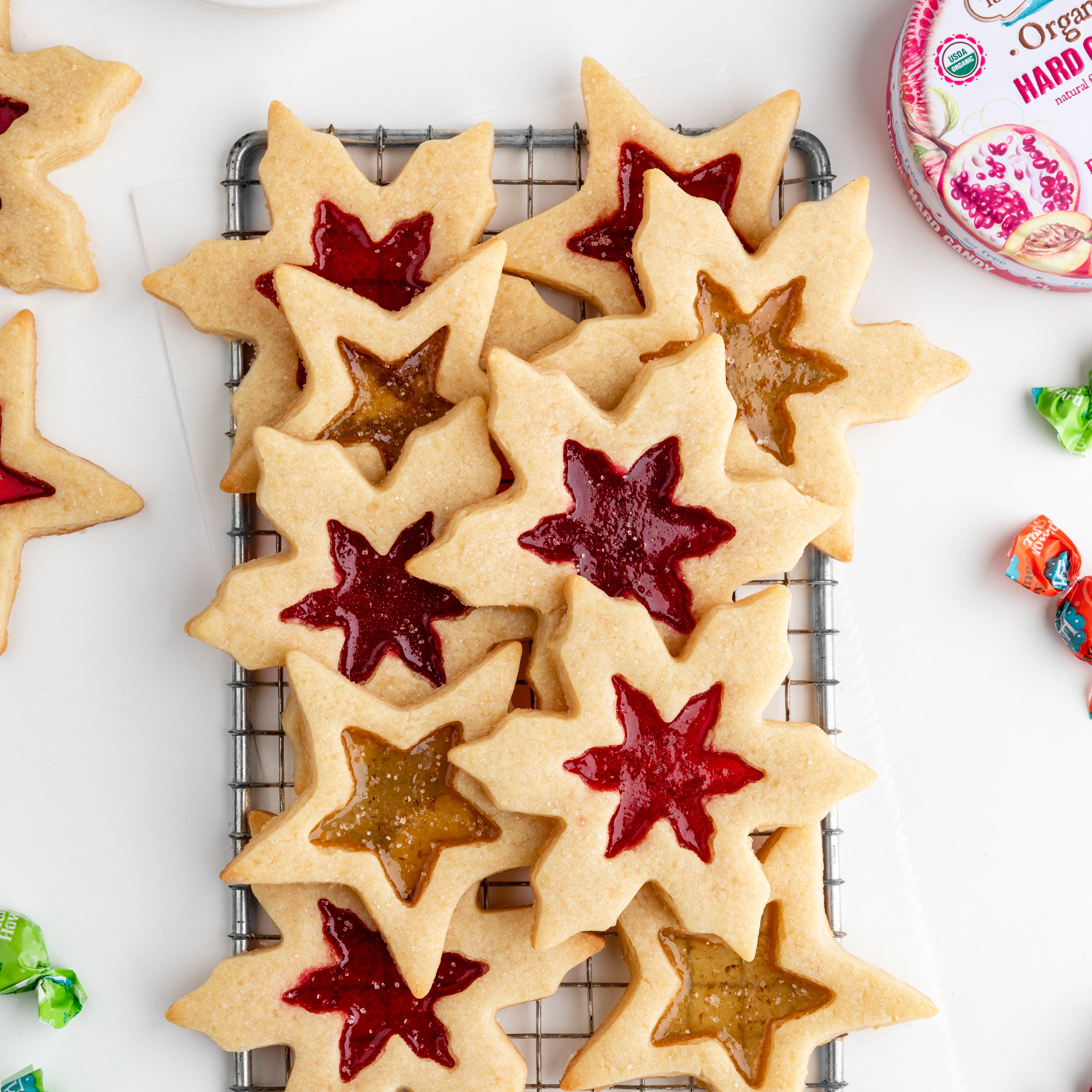 Stained Glass Cookies with Torie & Howard Organic Hard Candy centers