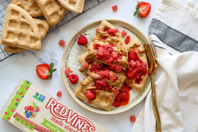 Whole Grain Waffles with Berry Compote made from Red Vines Made Simple Licorice