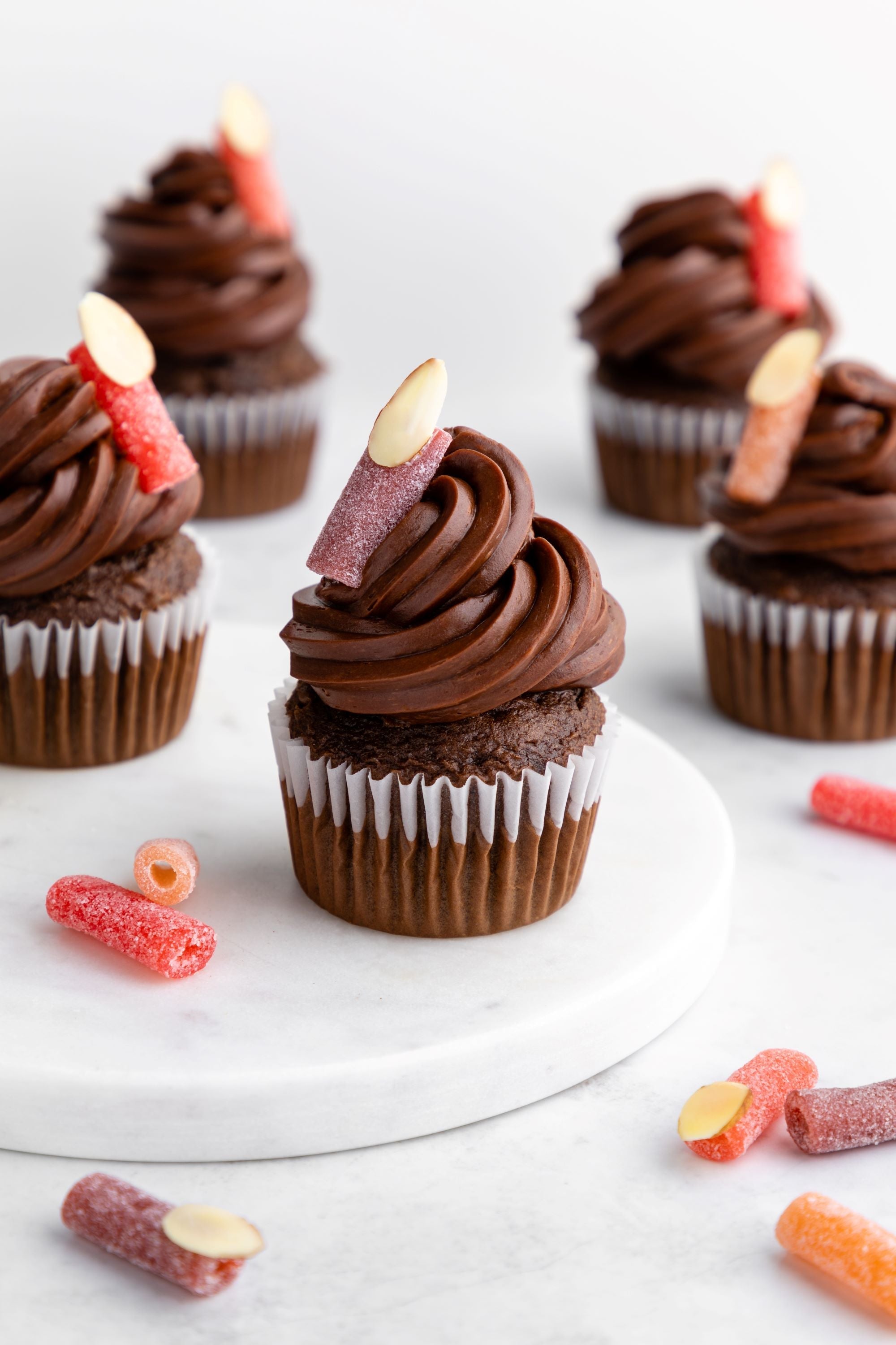 Witch Finger Cupcakes Halloween Cupcakes with Sour Punch Rad Reds Candy Bites