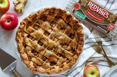 Red Vines Apple Ginger Pie Recipe with Red Vines Gingerbread Licorice Twists holiday candy