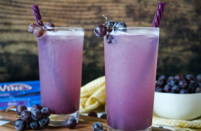 Red Vines Homemade Grape Soda Recipe with Grape Licorice Twists and Real Grapes