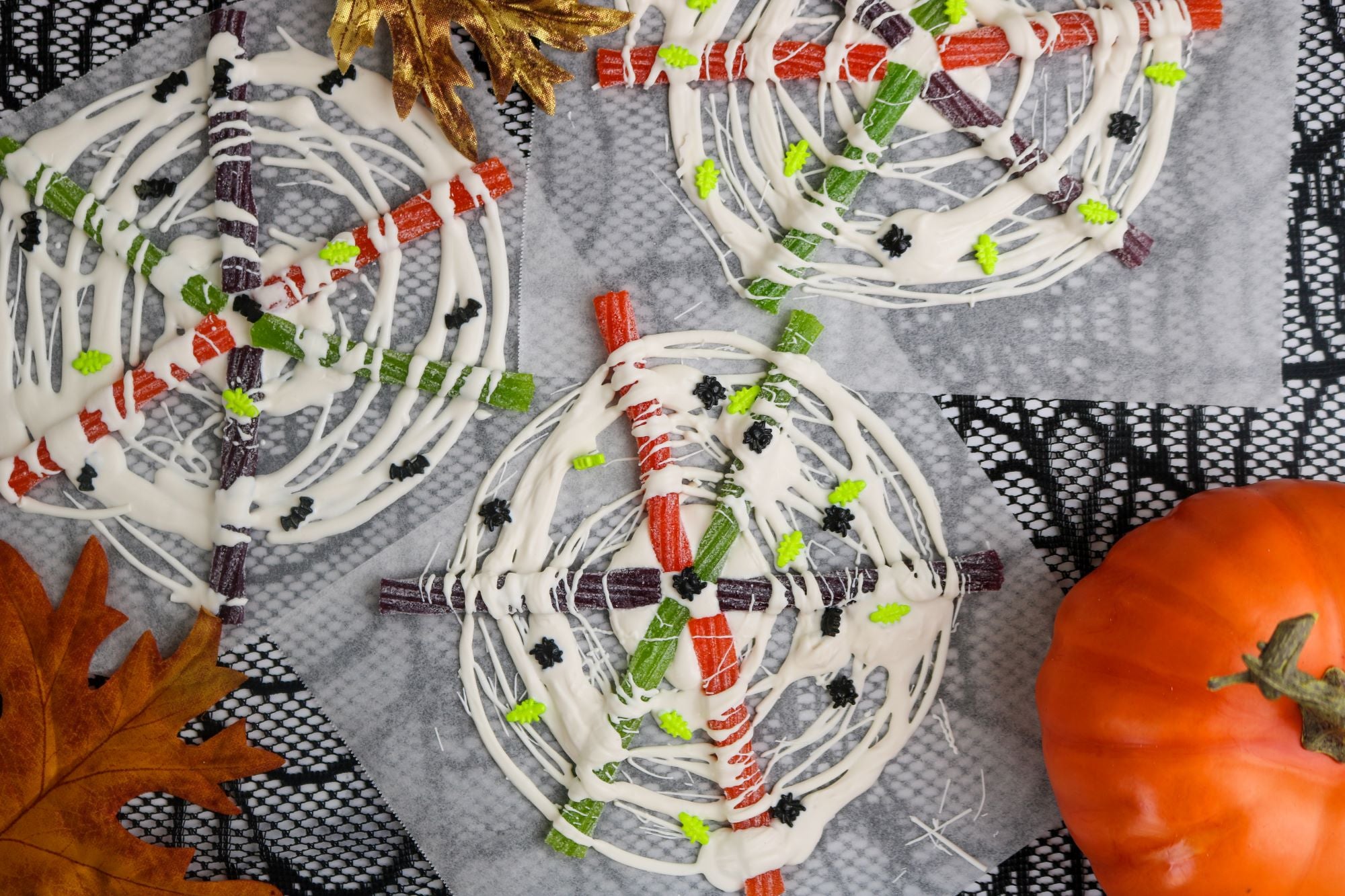 Sour Punch Spider Webs Recipe with Sour Punch Twists Halloween Candy