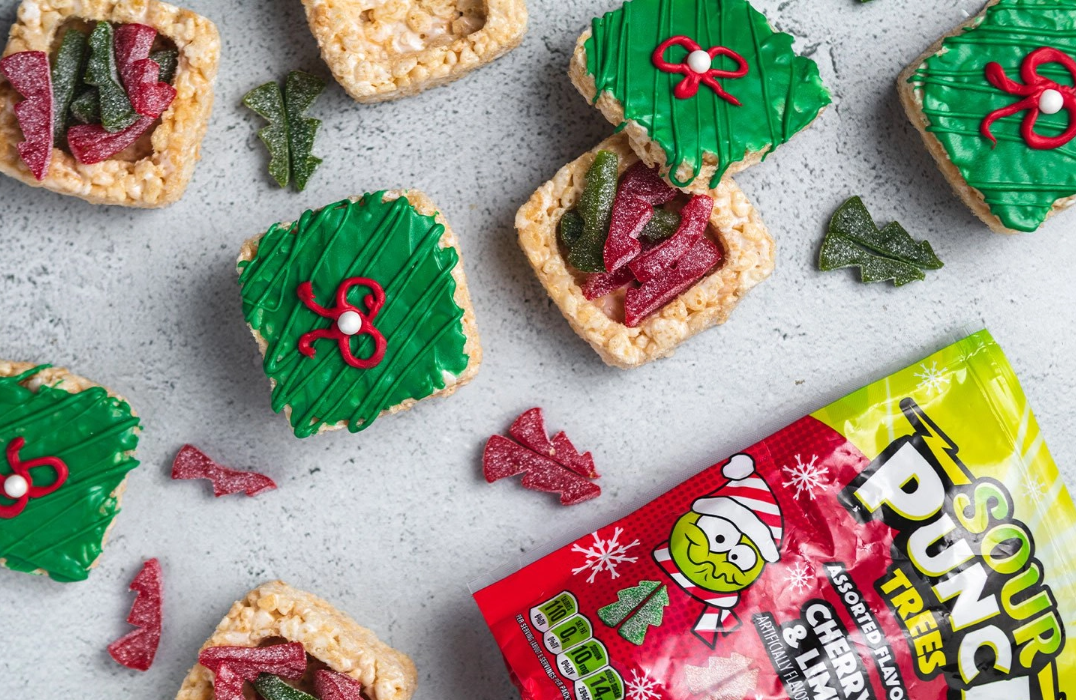 Sour Punch Rice Krispy Presents holiday candy recipe