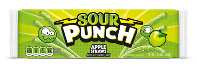 SOUR PUNCH Apple Sour Straws 4.5oz Tray