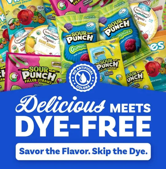 Delicious Meets Dye-Free: Snack on sweetness that's free from artificial colors (and kinder to your body and the planet). SAVOR THE FLAVOR, SKIP THE DYE