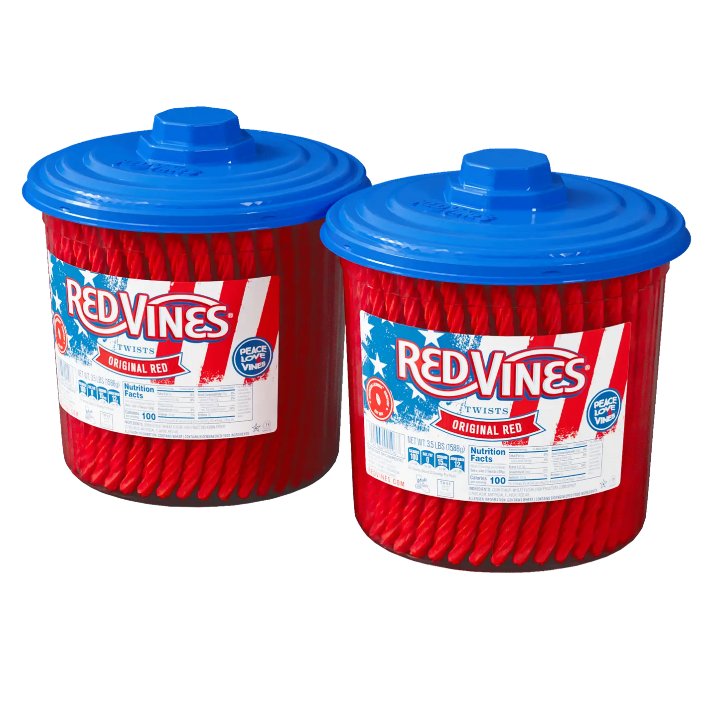 2-Pack of Red Vines 3.5lb Americana-themed jars of Original Red Twists