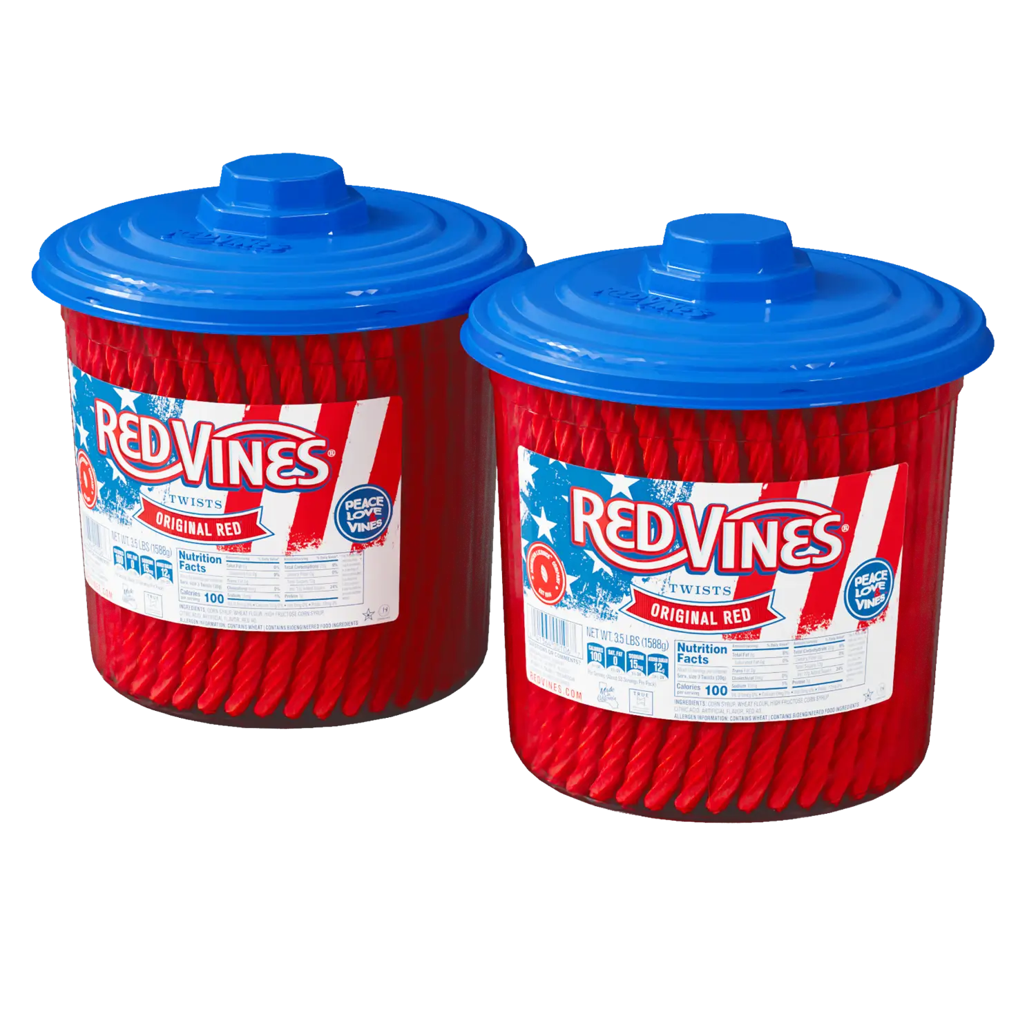 2-Pack of Red Vines 3.5lb Americana-themed jars of Original Red Twists