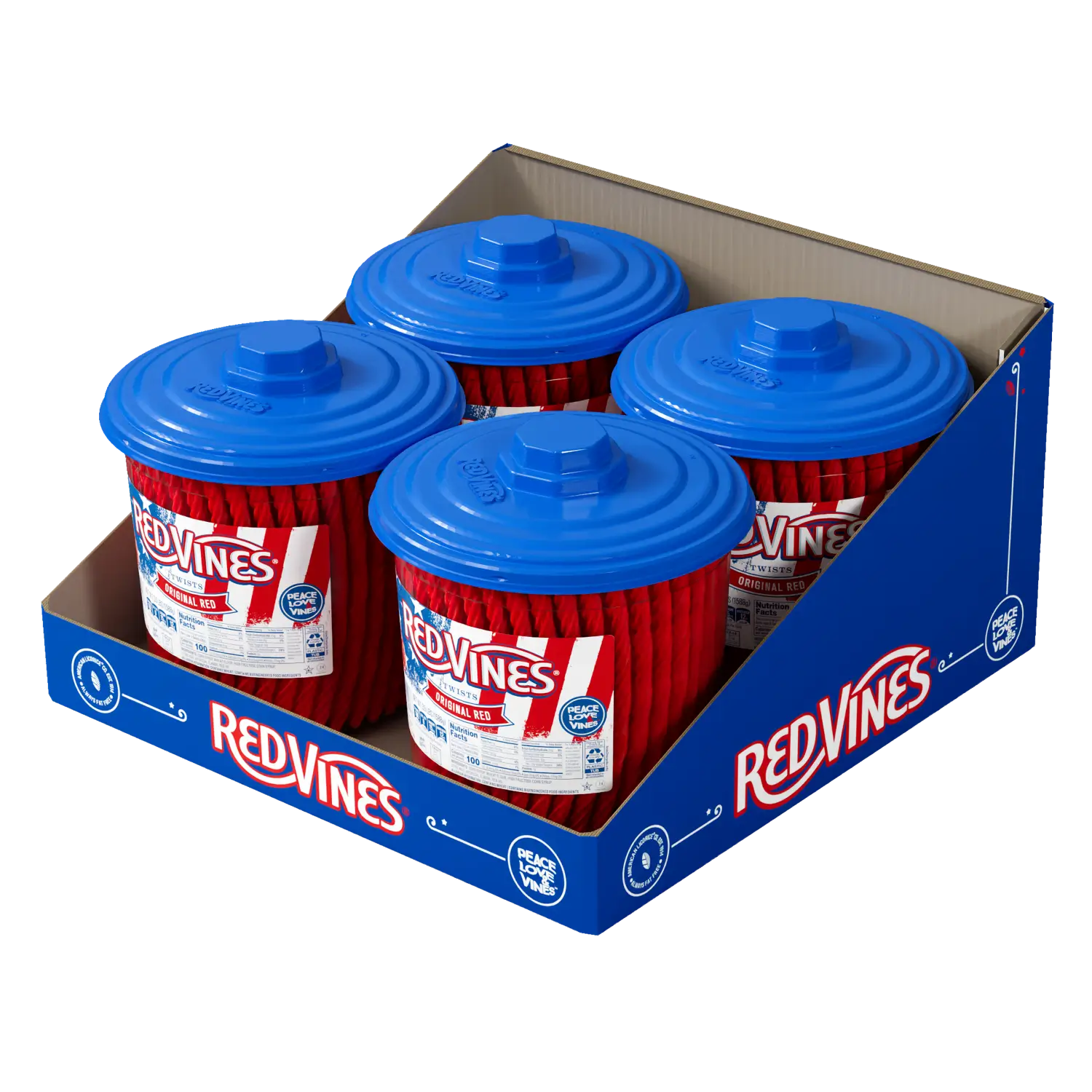4-Pack of Red Vines 3.5lb Americana summer jars of Original Red Twists