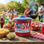 Red Vines 3.5lb Americana summer jar of Original Red Twists at a BBQ with other summer snacks and beverages