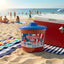 Red Vines 3.5lb Americana summer jar of Original Red Twists at the beach with a cooler