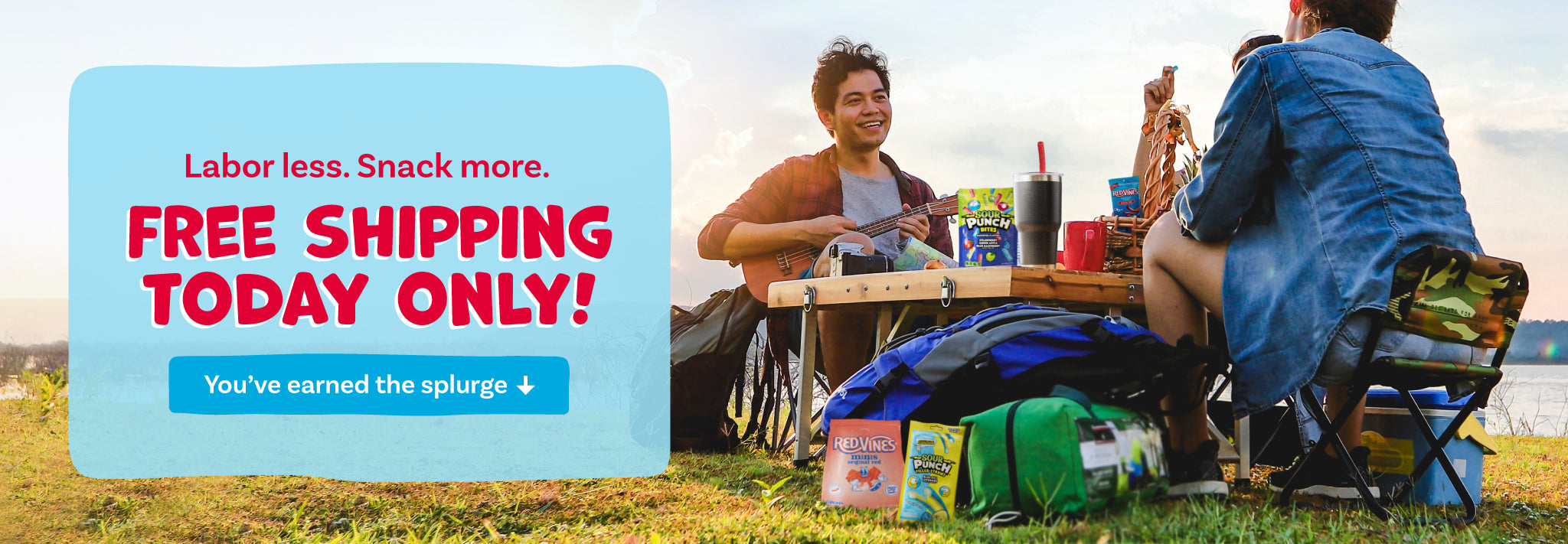 Labor Less. Snack more. Free shipping today only on Red Vines, Sour Punch, and Torie & Howard candies! You've earned the splurge. Go shopping >>>