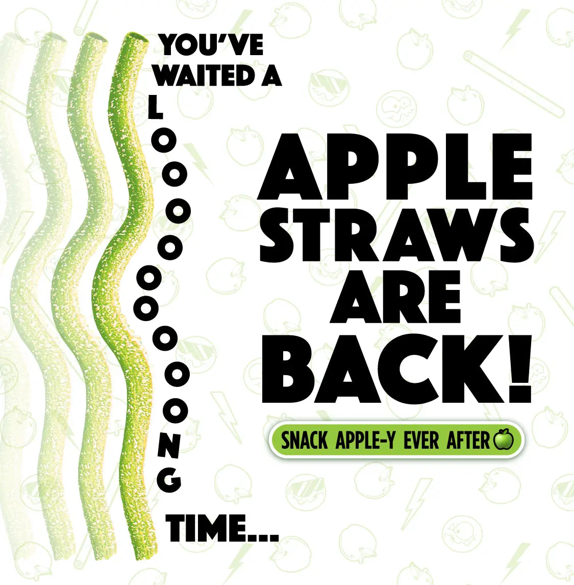 You've waited a loooong time...Sour Punch Apple Straws are Back! Snack Apple-y Ever After >>