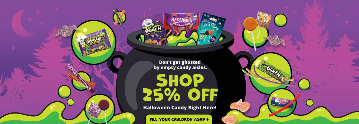 Don't get ghosted by empty candy aisles. Shop 25% OFF Halloween Candy Right Here! Fill your cauldron ASAP, while supplies last >>>