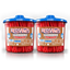 Two large 3.5lb jars of Red Vines Original Red Twists candy, side by side.