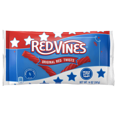 Front of Red Vines Americana Original Red Licorice 16oz summer candy bag
