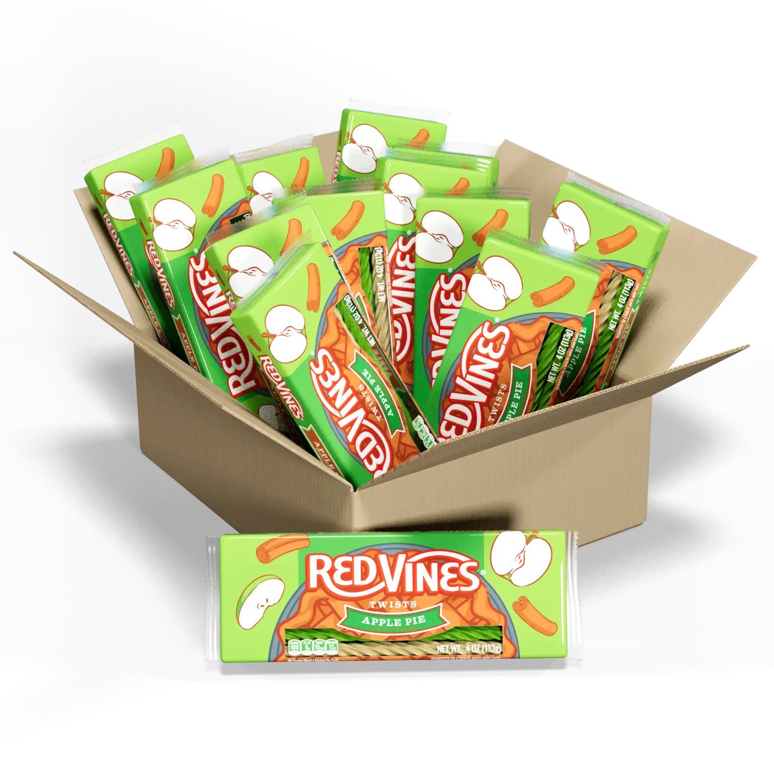 12-pack of Red Vines Apple Pie Twists 4oz Trays Seasonal Fall Candy Item
