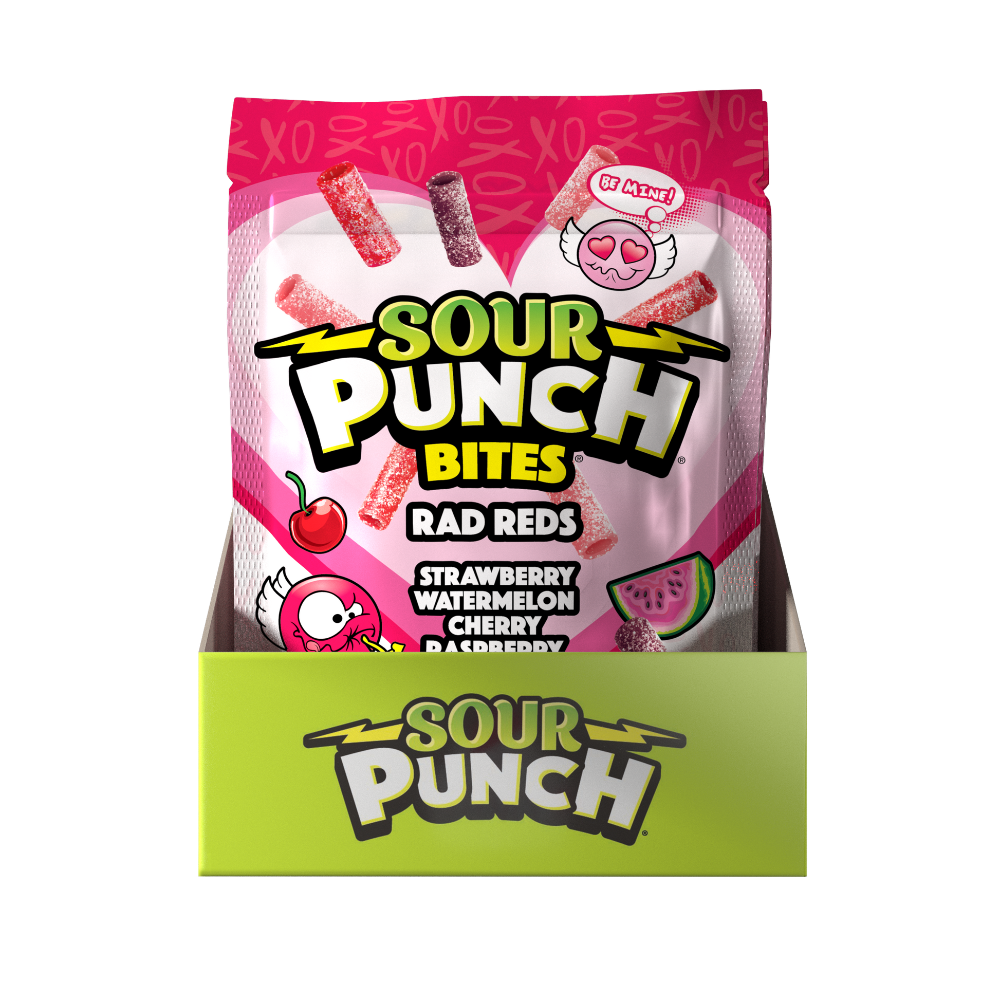 6 pack of SOUR PUNCH Rad Reds Valentine's Day Candy Bites 9oz bags