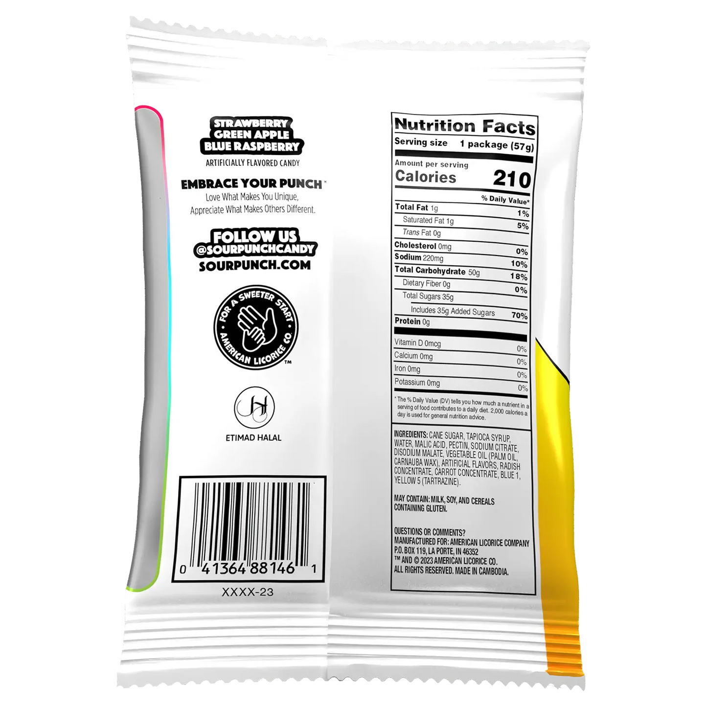 Sour Punch Smash'ems 2oz Pouch back of pack