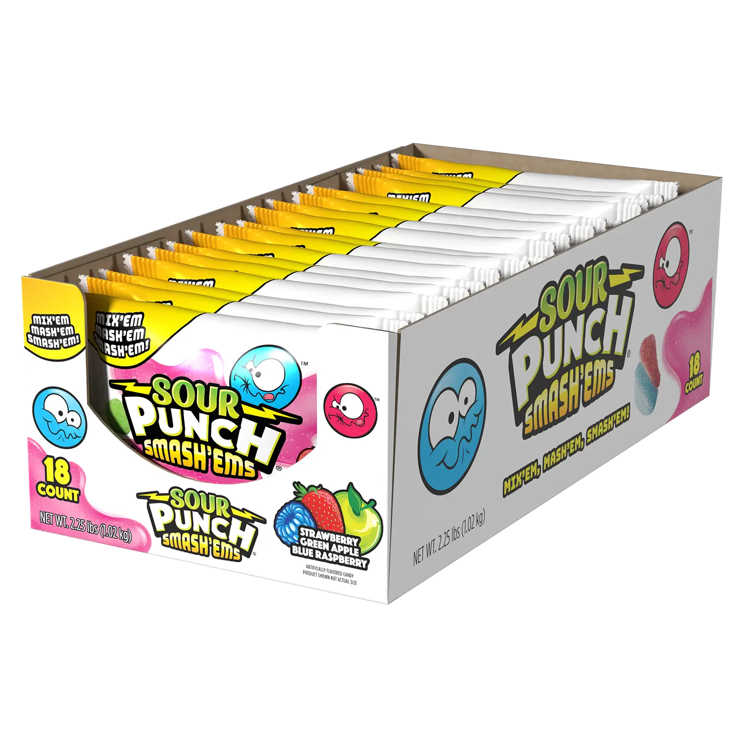 Sour Punch Smash'ems 2oz Pouch 18 count caddy