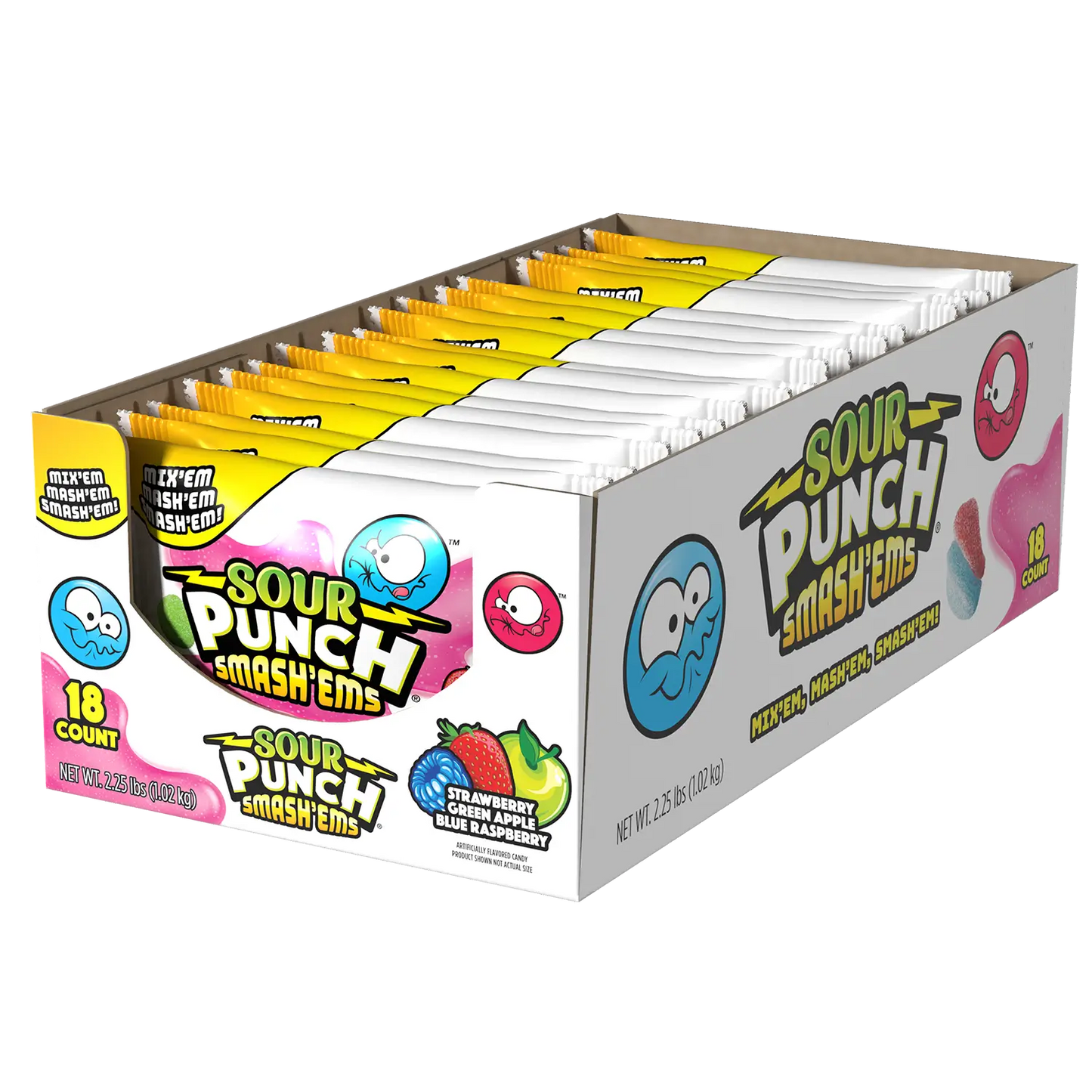 Sour Punch Smash'ems 2oz Pouch 18 count caddy