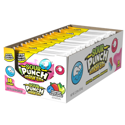 Sour Punch Smash'ems 2oz Pouch 18 count caddy