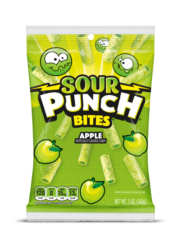 SOUR PUNCH Bites, Sour Green Apple Candy, 5oz Bag