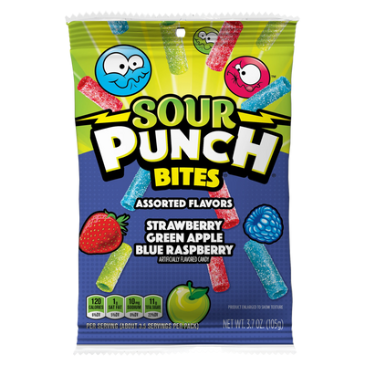 Sour Punch Bites Assorted Flavors 3.7oz Bag