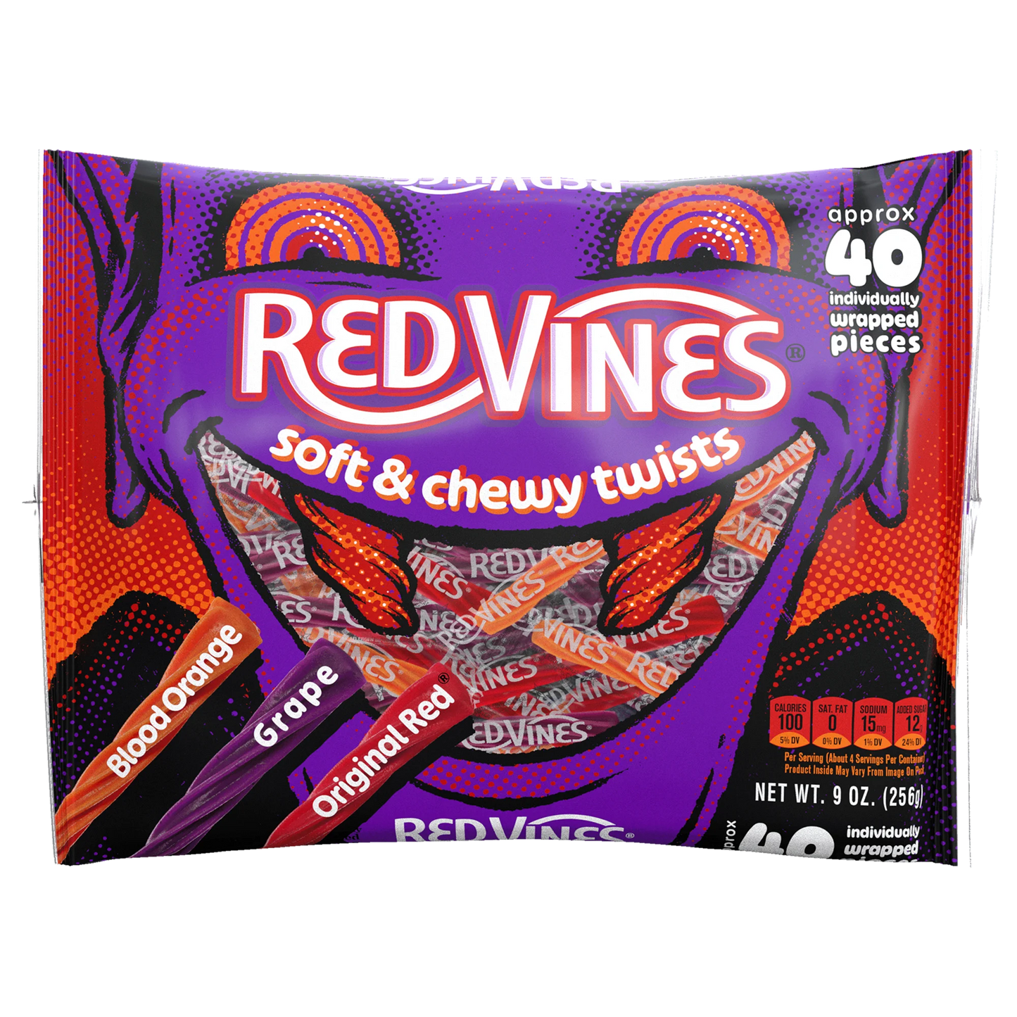 Red Vines Individually Wrapped Halloween Twists, 40 piece 9oz Bag