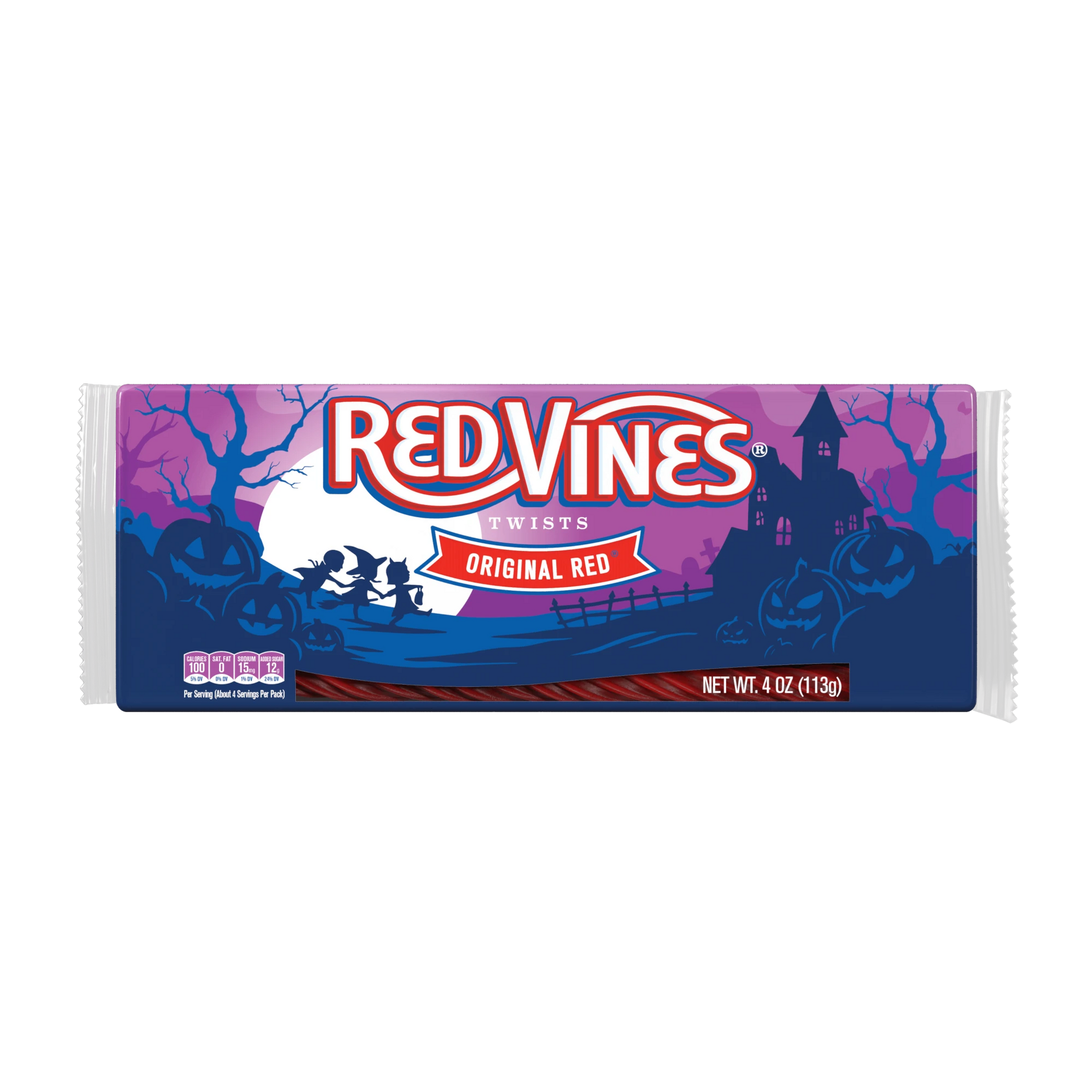 RED VINES Halloween Candy 4oz Tray of Original Red Licorice Twists