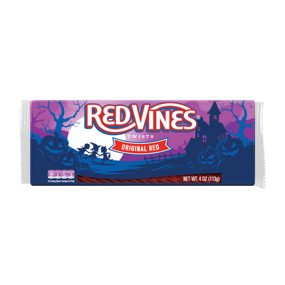 RED VINES Halloween Candy 4oz Tray of Original Red Licorice Twists